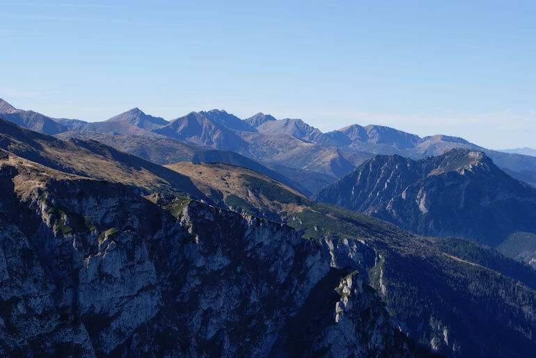 Widok ze szytu -Giewont trasa czas wejścia