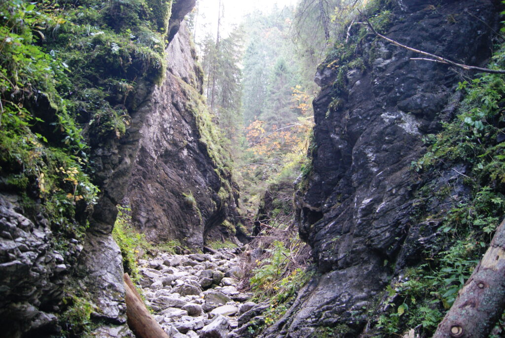 Wąwóz Kraków - przejście między skałami.