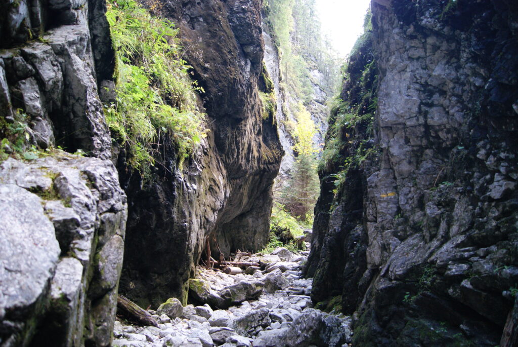 Wąwóz Kraków - przejście między skałami.