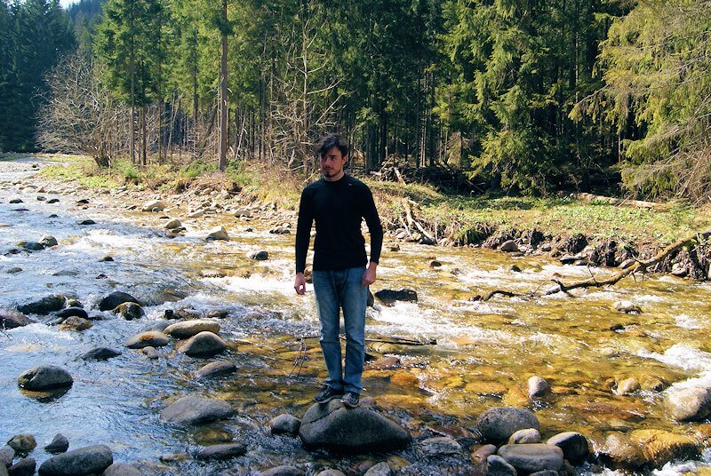 Potok w drodze do schroniska.